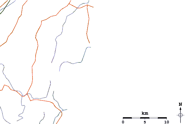 Carreteras y ríos cerca de Red Island