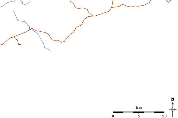 Carreteras y ríos cerca de Red Strand (Dirk Bay)