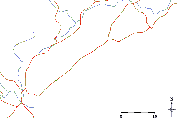 Carreteras y ríos cerca de Riyue Bay (Riyuewan)