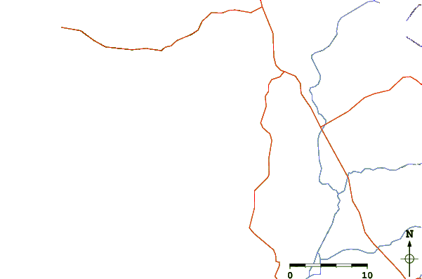 Carreteras y ríos cerca de Roca Bruja - Witch's Rock