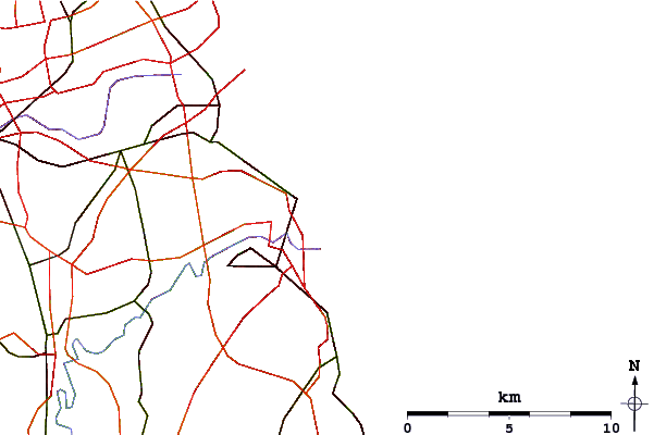 Carreteras y ríos cerca de Roker Beach