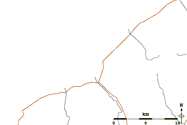 Carreteras y ríos cerca de Rubh A Bhiogar (Lewis)