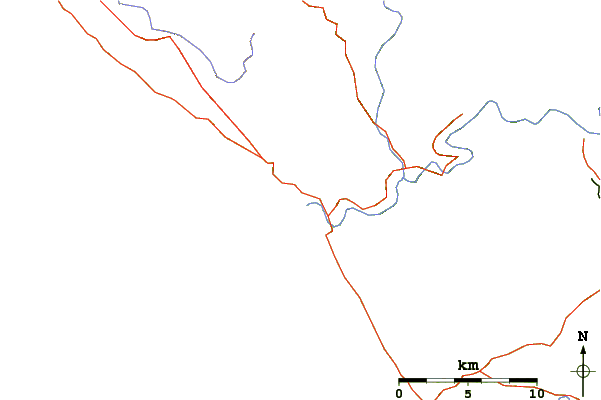 Carreteras y ríos cerca de Russian Rivermouth