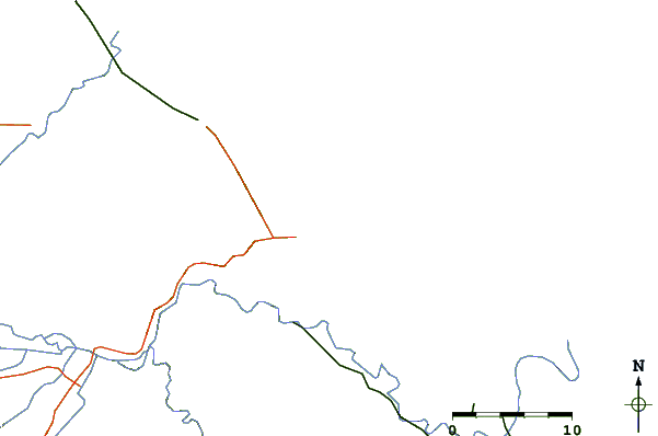 Carreteras y ríos cerca de Salsa Brava