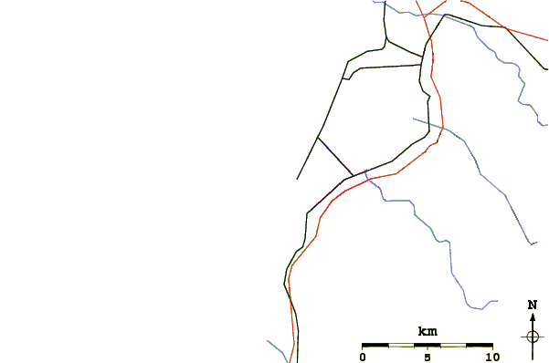 Carreteras y ríos cerca de Samoa Peninsula