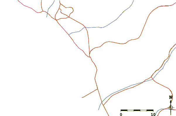 Carreteras y ríos cerca de San Bartolo - Derechitas