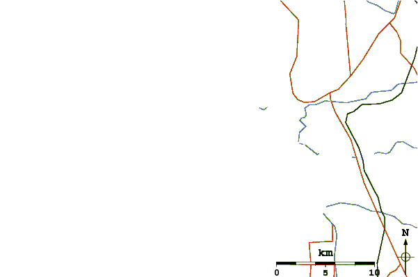 Carreteras y ríos cerca de San Giovanni di Sinis