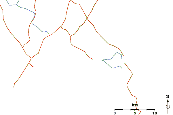 Carreteras y ríos cerca de Sandy Point