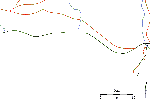 Carreteras y ríos cerca de Santa Lucia del Este