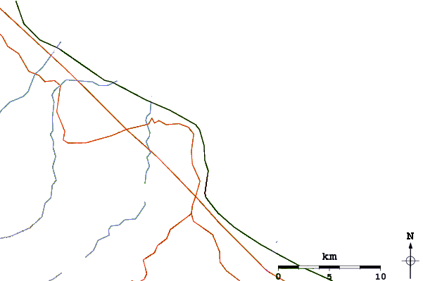 Carreteras y ríos cerca de Saraceno