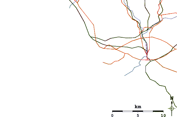 Carreteras y ríos cerca de Sker