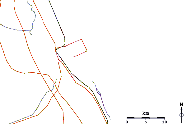 Carreteras y ríos cerca de Stuart Rocks
