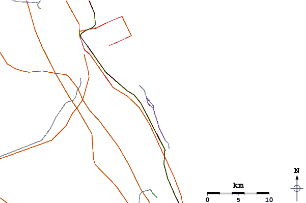 Carreteras y ríos cerca de Stumps