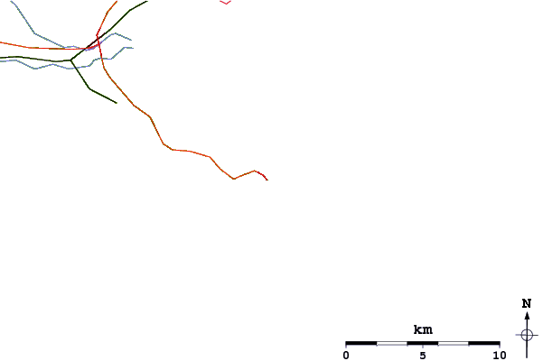 Carreteras y ríos cerca de Swanage