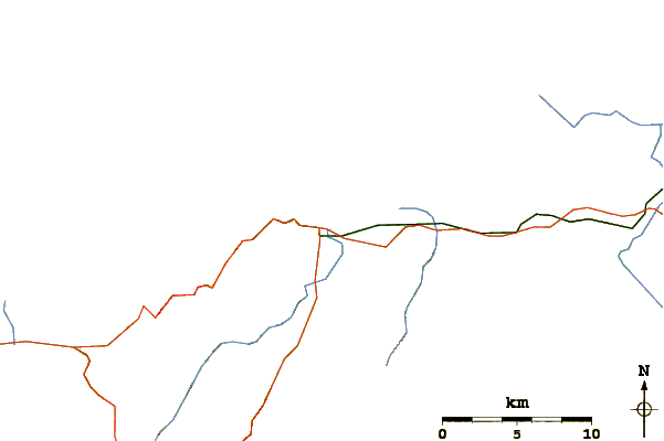 Carreteras y ríos cerca de Tabarka Les Aiguilles