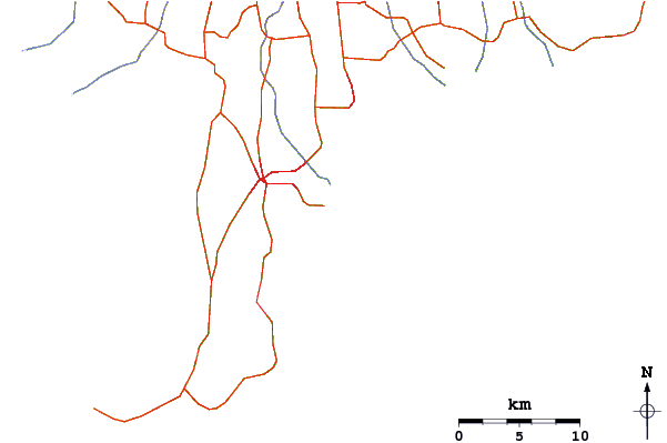 Carreteras y ríos cerca de Tandjung-Lefts