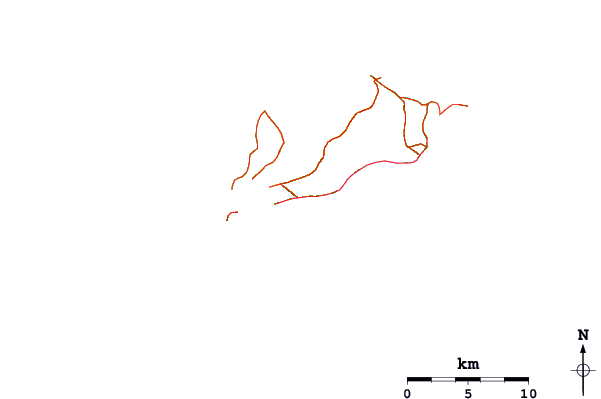 Carreteras y ríos cerca de Papa Tangaroa