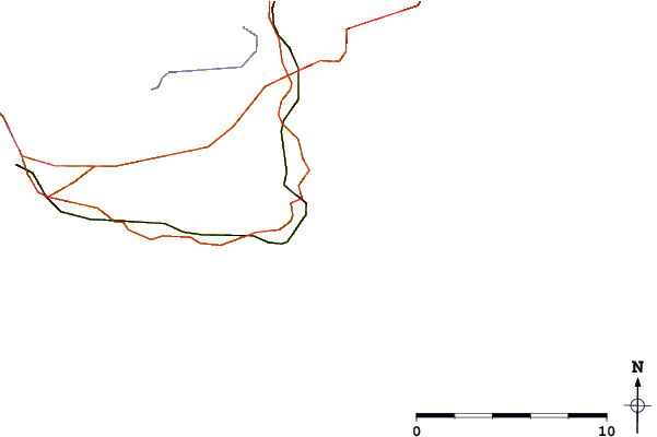 Carreteras y ríos cerca de Tenby (South Beach)