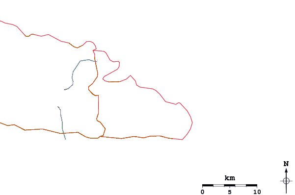 Carreteras y ríos cerca de Tiavea Bay