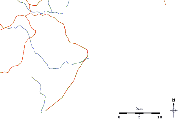 Carreteras y ríos cerca de Tip Beach