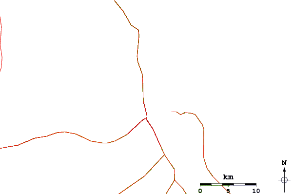Carreteras y ríos cerca de Tombstones