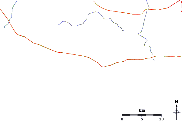 Carreteras y ríos cerca de Trancas Point
