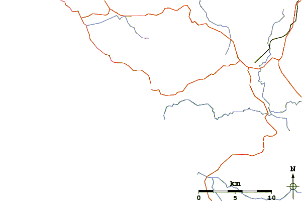 Carreteras y ríos cerca de Trial Harbour