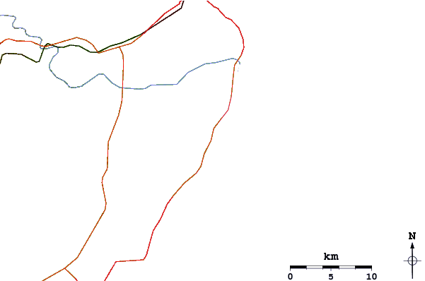 Carreteras y ríos cerca de Tropical