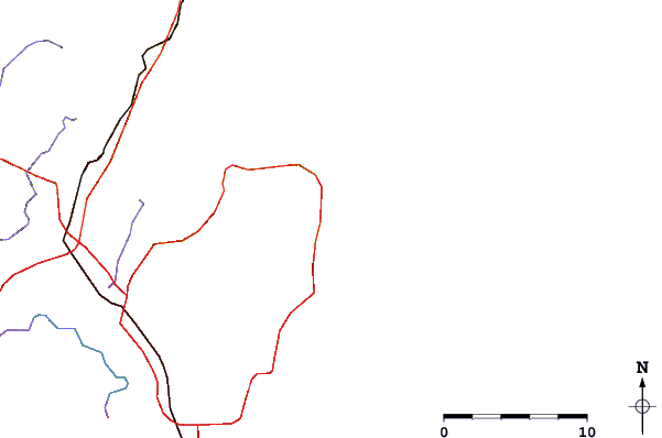 Carreteras y ríos cerca de Turimetta Beach