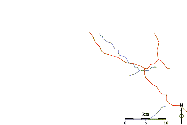 Carreteras y ríos cerca de Twilight Beach