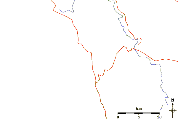 Carreteras y ríos cerca de Usal Beach