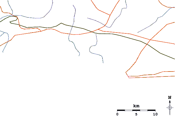 Carreteras y ríos cerca de Van Stadens Mouth