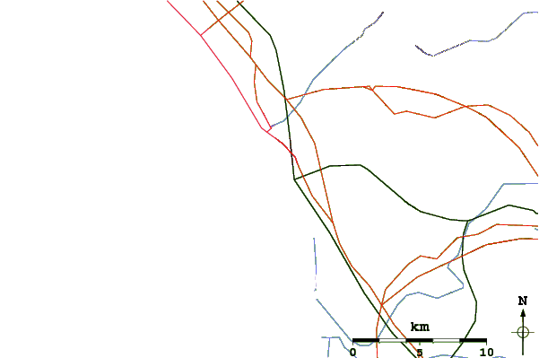 Carreteras y ríos cerca de Bochetta (Viareggio)