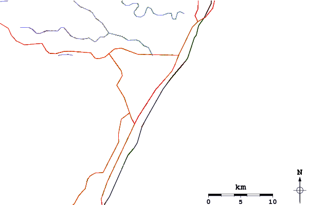 Carreteras y ríos cerca de Warner Beach