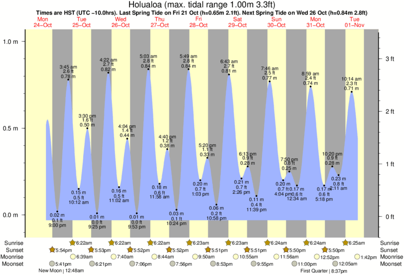 Gráfico de marea para Holualoa cerca del spot de Disappearing Sands