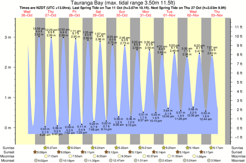 Gráfico de marea para Tauranga Bay cerca del spot de Larsen Street